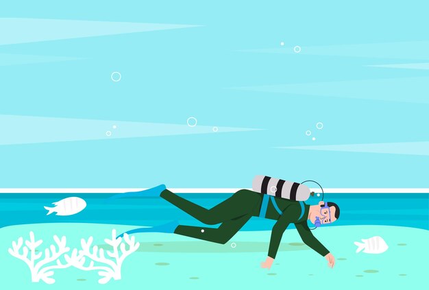 Illustratie Concept Diving Stijlvol en mooi