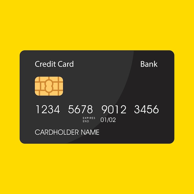 Illustratie creditcard pictogram geïsoleerd op geel