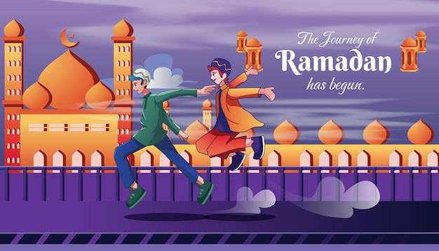 Illustratie de reis van ramadan