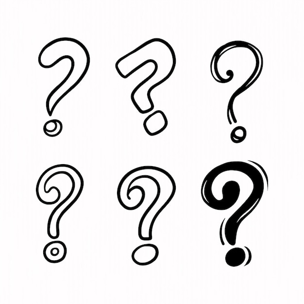 Illustratie Doodle vraagtekens