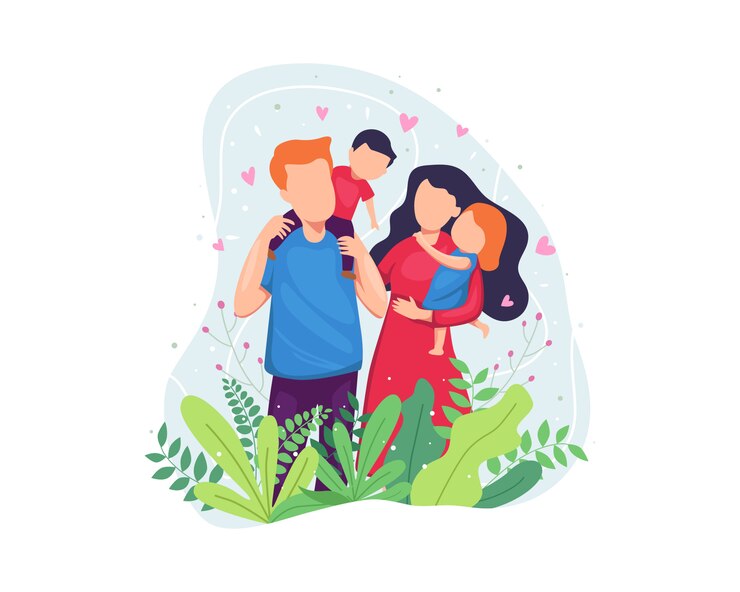 Vector illustratie gelukkig familie concept