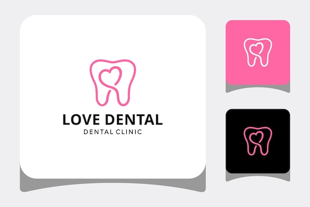 Illustratie Gezondheid Logo vector ontwerpsjabloon Tandheelkundige kliniek Logotype met hart teken