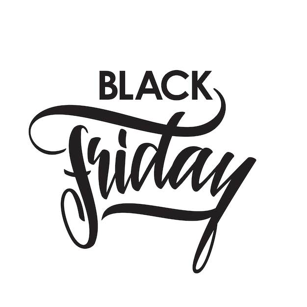 illustratie: Handgeschreven penseelbelettering van Black Friday geïsoleerd