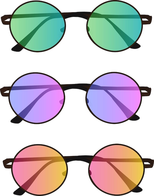 Vector illustratie heldere zomer zonnebril set