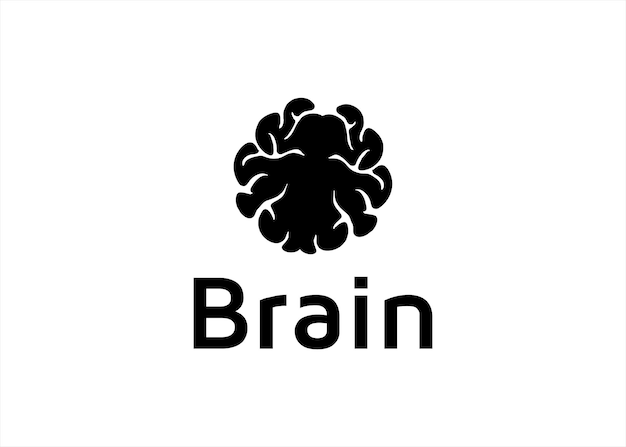 illustratie hersenen logo ontwerp vector sjabloon gegevens geheugen menselijk systeem