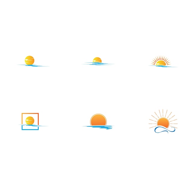 illustratie Icon Logo en symbool Template Sunrise ontwerp