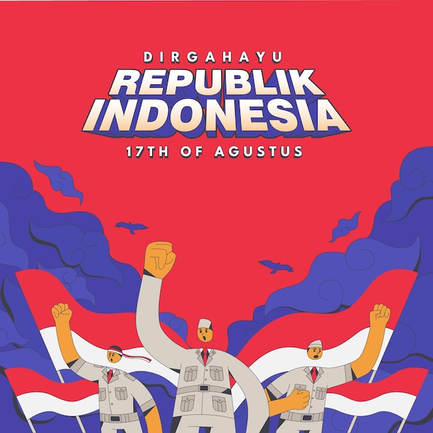 Vector illustratie indonesië's onafhankelijkheidsdag achtergrond