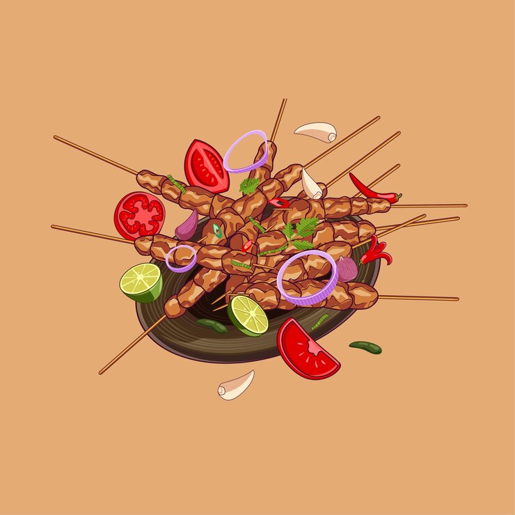 Vector illustratie indonesische voedselsate