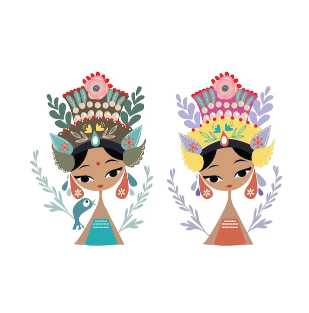 Vector illustratie indonesische vrouwen