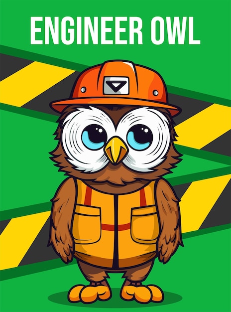 Illustratie ingenieur Uil Dieren Clipart