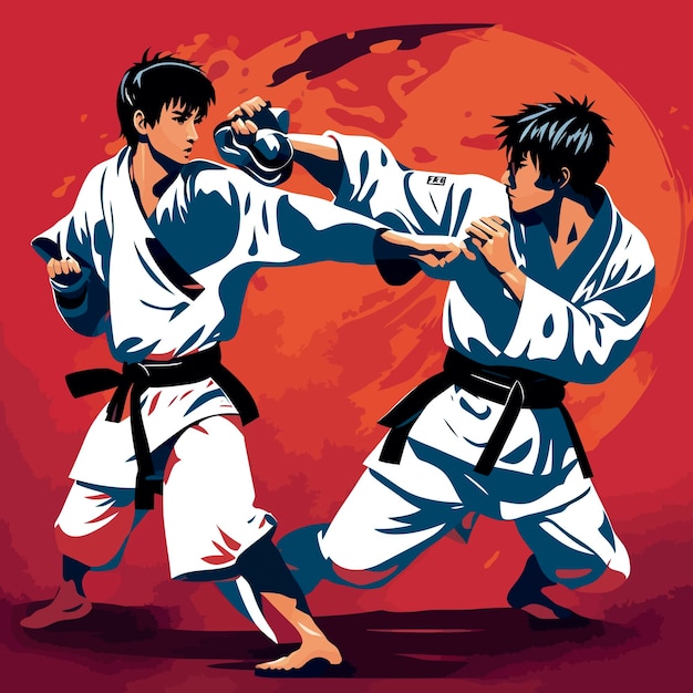 illustratie judo vechtsport karate