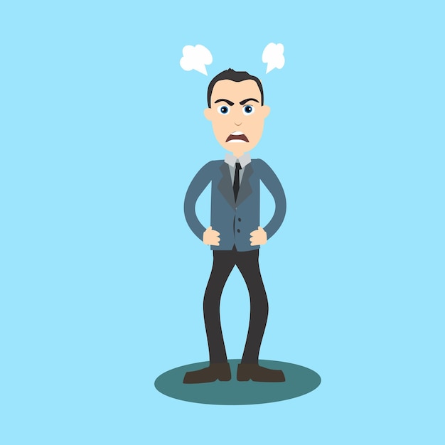 Vector illustratie karakter professionele werknemers zakenman emoties boos