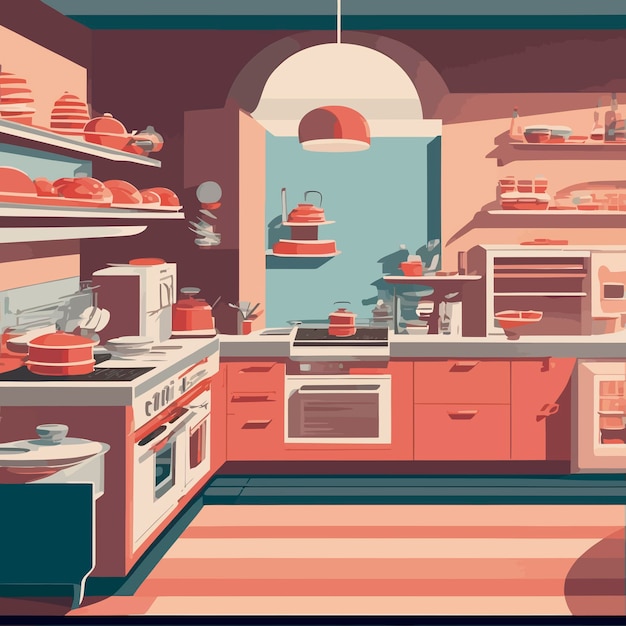 Vector illustratie keuken schone chef kok