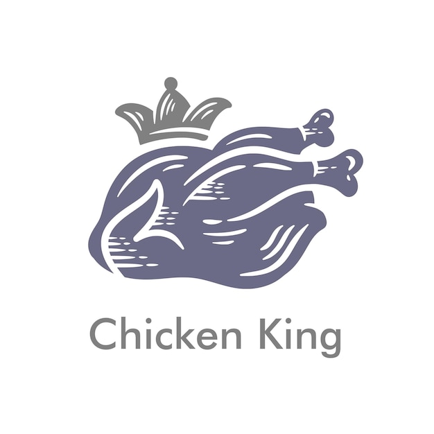 Illustratie kip koning logo vector