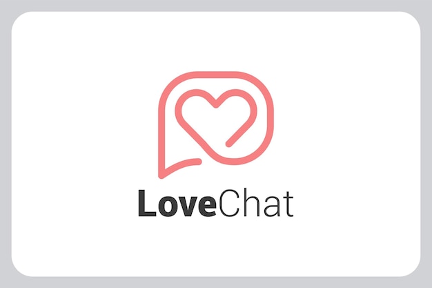 Illustratie Liefde hart Chat met bubble talk teken logo ontwerp vector
