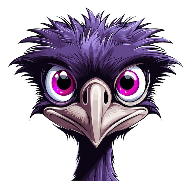 Illustratie mascotte logo struisvogel