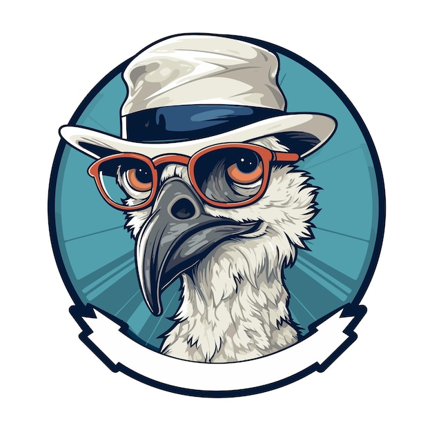 Vector illustratie mascotte logo struisvogel