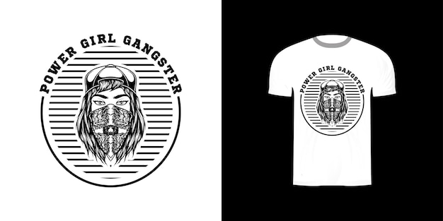 Illustratie meisje gangster voor t-shirt design