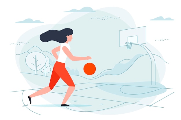 Illustratie met basketbalspeler