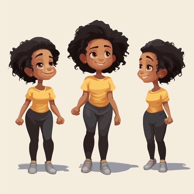 Vector illustratie met een elegante afro-vrouw