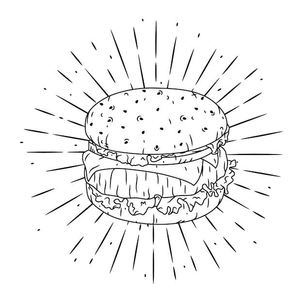 Illustratie met hamburger.