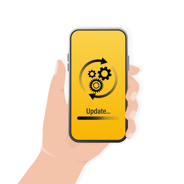 Illustratie met update smartphone Smartphone pictogram vectorillustratie Computertechnologie