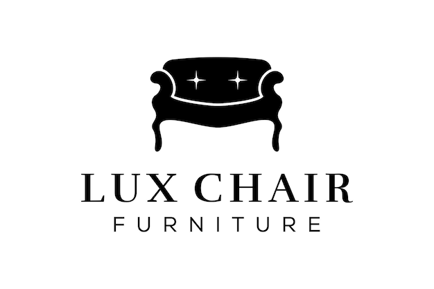 Illustratie moderne luxe stoel interieur logo ontwerpsjabloon