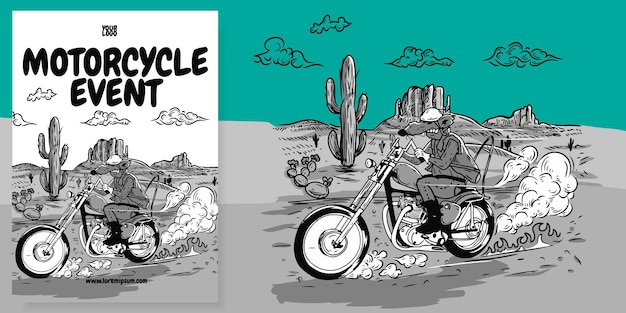 Vector illustratie motorfiets poster