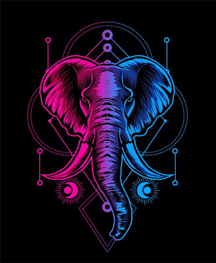 illustratie olifant hoofd