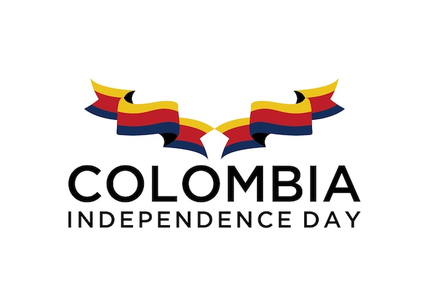 Illustratie onafhankelijkheidsdag van colombia met zwaaiende vlag van colombia en witte kleur achtergrondontwerp