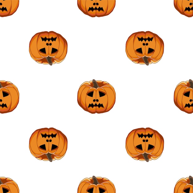 Illustratie op het thema groot gekleurd patroon Halloween naadloze oranje pompoen Naadloze patroon bestaande uit collectie pompoen accessoire op Halloween Zeldzaam patroon Halloween van naadloze pompoen