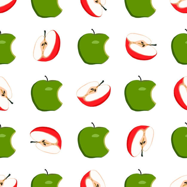 Illustratie op thema grote gekleurde naadloze appel