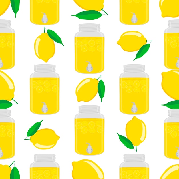 Vector illustratie over het thema grote gekleurde limonade in een citroenpot