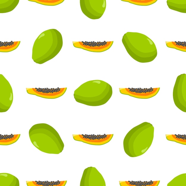 Illustratie over het thema grote gekleurde naadloze papaya