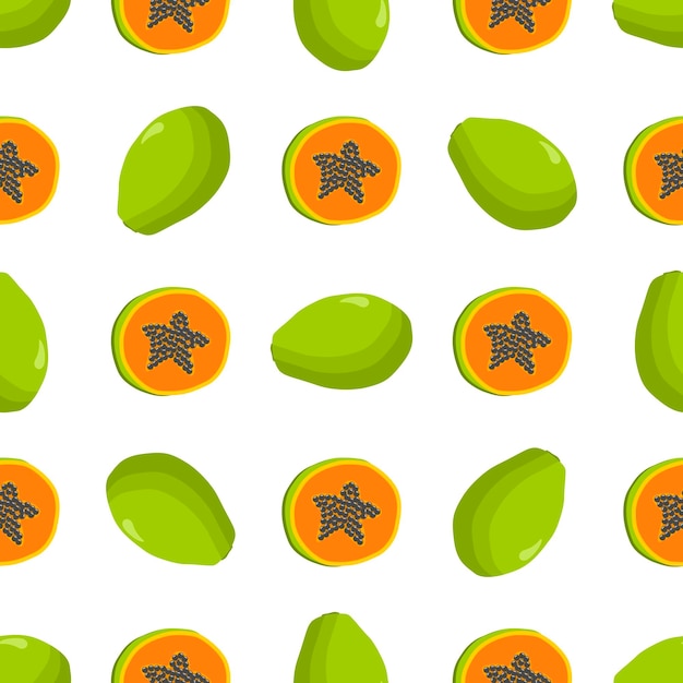 Illustratie over het thema grote gekleurde naadloze papaya