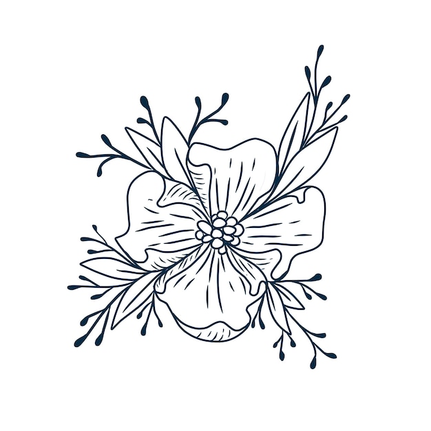 Illustratie schets bloem schets tattoo Vector illustratie