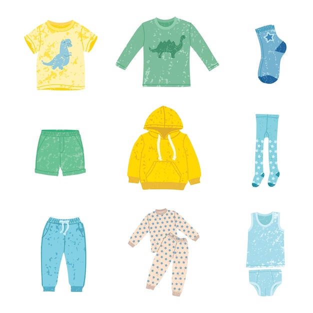 Vector illustratie set van kinderkleding