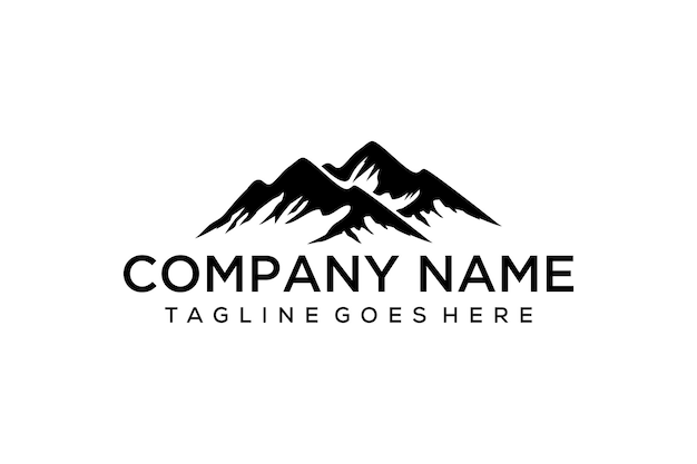 Illustratie silhouet berg vintage logo ontwerp