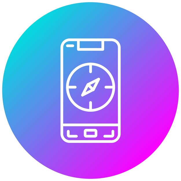 Illustratie stijl van de mobiele kompasvector