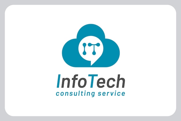 Illustratie technologie consulting service logo ontwerp vector. Logo combinatie van wolk met letter