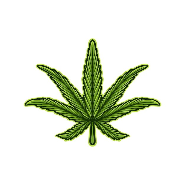 illustratie tekening marihuana blad vector