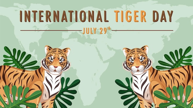 Vector illustratie ter viering van de internationale dag van de tijger