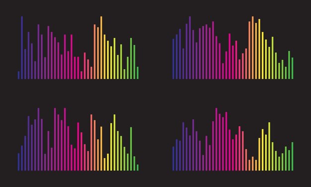 illustratie van abstract equalizer volume audio golven gradiënt set