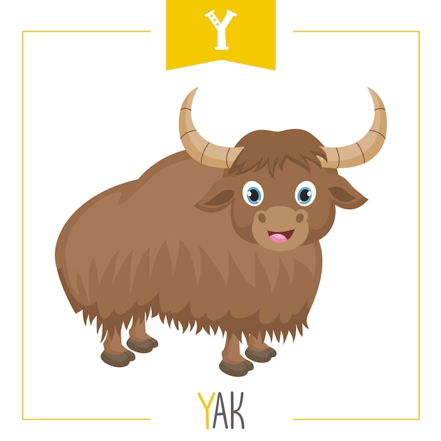 Vector illustratie van alfabet letter y and yak