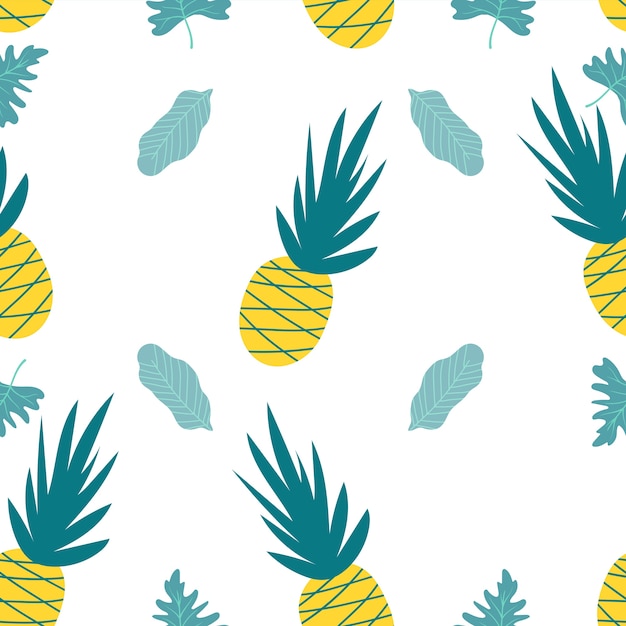 Illustratie van ananas op witte achtergrond