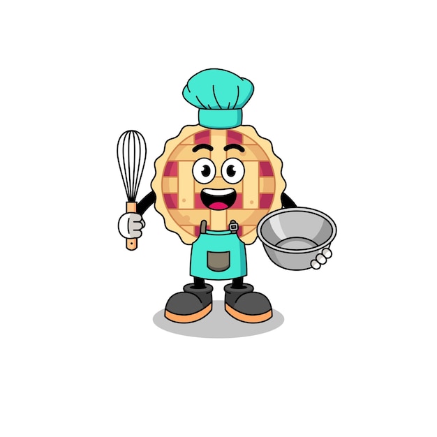 Illustratie van appeltaart als bakkerijchef