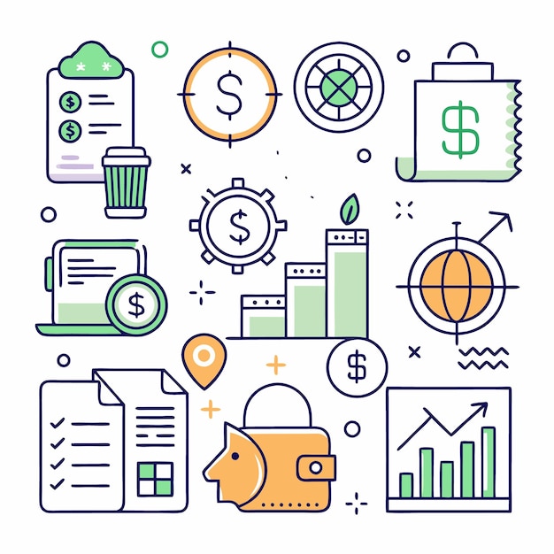 Illustratie van bedrijfs- en financiële strategie