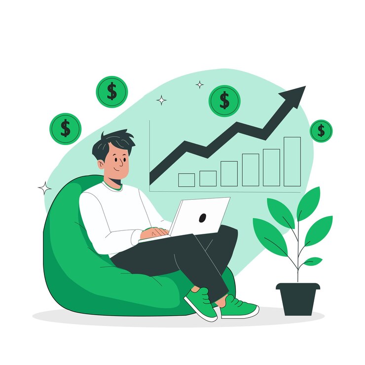 Vector illustratie van bedrijfsfinanciering en boekhouding