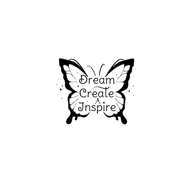 illustratie van belettering in vector Dream Create Inspire