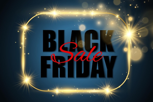 Illustratie van black friday-verkoopbanner op achtergrondreclamesjabloon